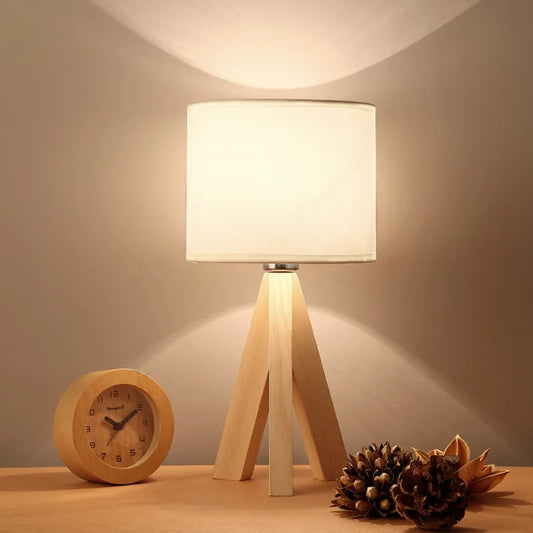 Lampe de chevet LED en bois moderne