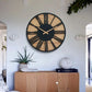 Horloge murale métal bois chiffre romain