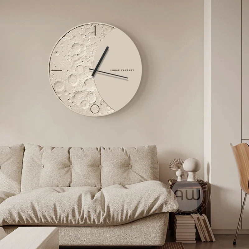 Horloge murale lunaire crème de 50 cm